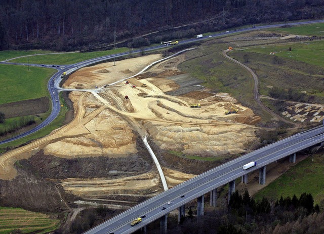 Die Autobahnbaustelle am Waidhof   | Foto: Eriich Meyer