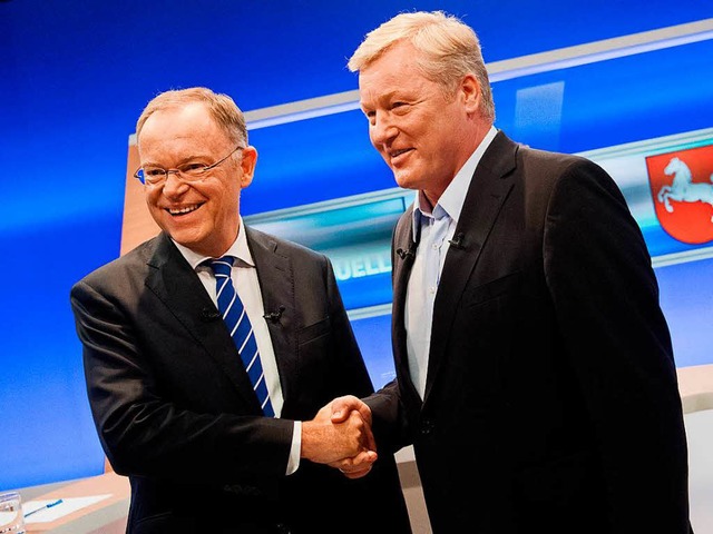 Niedersachsens Ministerprsident Steph...d CDU-Spitzenkandidat Bernd Althusmann  | Foto: dpa