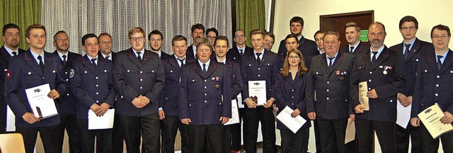 Die Geehrten und Befrderten der Feuerwehr St. Blasien  | Foto: Claudia Renk