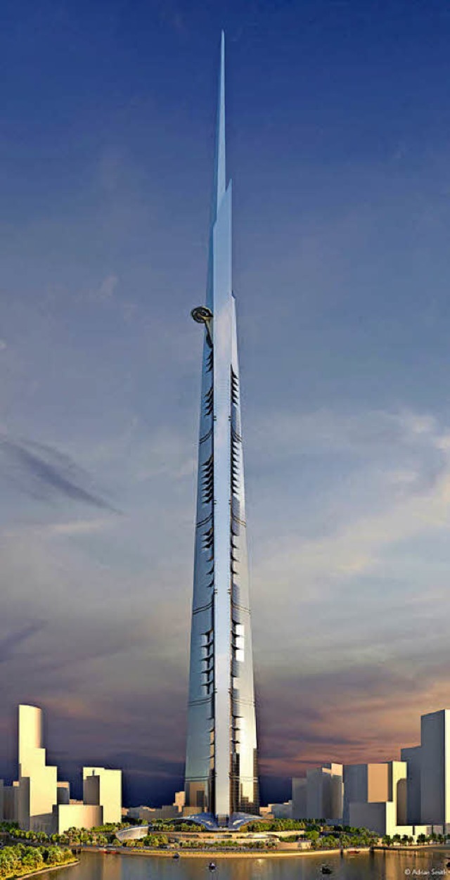 Der Jeddah Tower wird zunchst der weltweit hchste Wolkenkratzer.   | Foto: obs/Doka/Adrian Smith + Gordon Gill Architecture