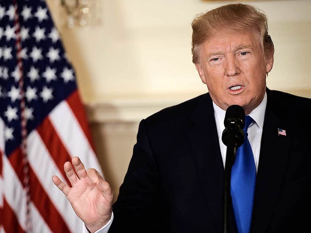 Trump bei seiner Rede ber den Iran am Freitag  | Foto: AFP