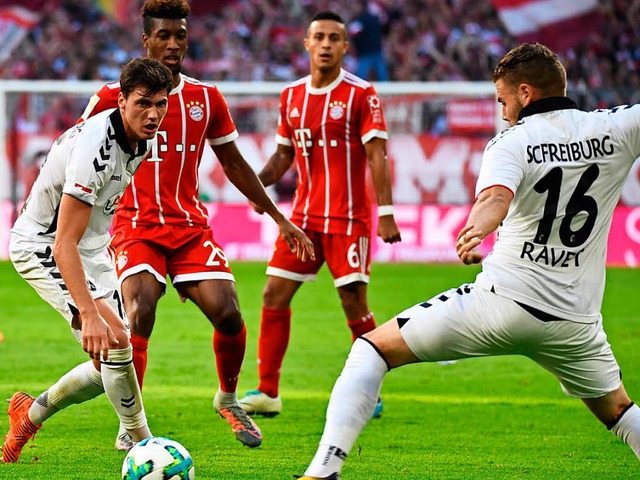 Der SC Freiburg im Spiel gegen Bayern Mnchen.  | Foto: Achim Keller