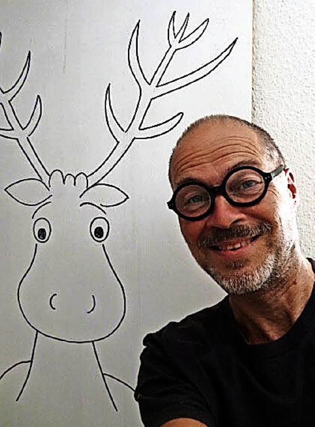 Klaus Karlitzky stellt Cartoons im Roten Haus aus.   | Foto: Veranstalter
