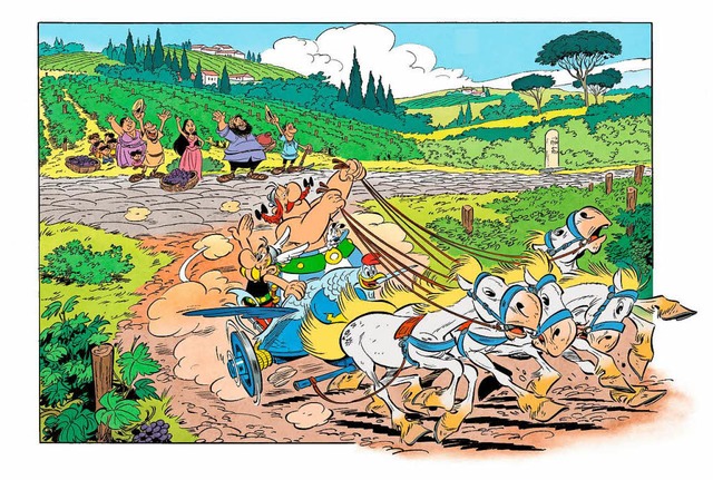 Obelix lenkt, Asterix denkt: Wagenrenn...97;&#8197;&#8197;&#8197;&#8197;&#8197;  | Foto: 2017, Les Editions Albert Ren