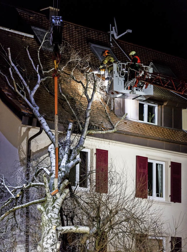Strzt ein Baum aufs Haus &#8211; wie ... &#8211;, muss oft die Feuerwehr ran.   | Foto: Carlotta Huber