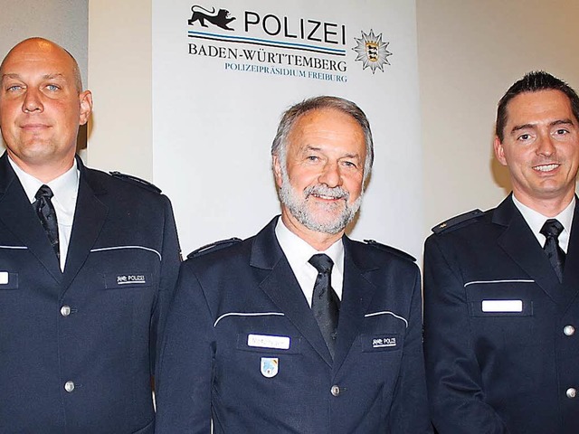 Florian Doppler, Polizeiprsident Bern...nger und Christoph Dmmig (von links).  | Foto: Hans-Jrgen Hege