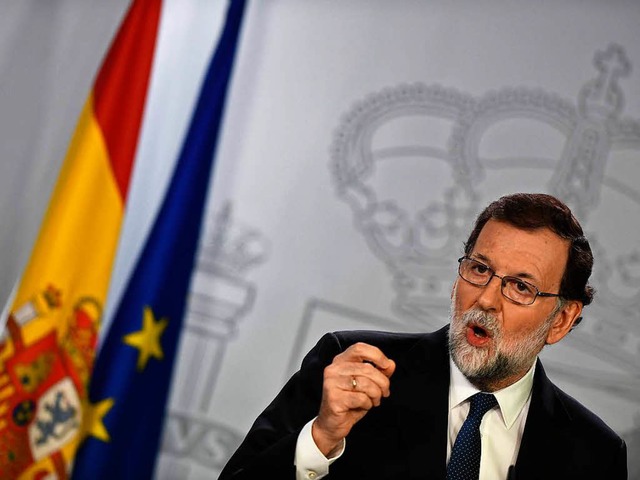 Spaniens Ministerprsident Rajoy macht...en Sezessionsbemhungen Abstand nimmt.  | Foto: AFP