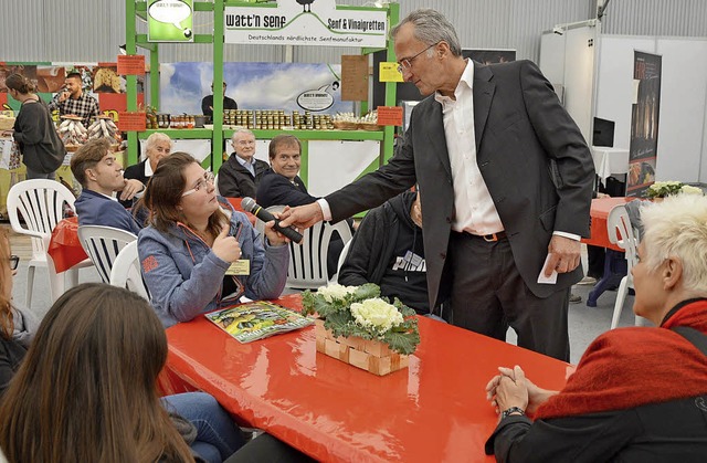 Kick-Off-Veranstaltung am Sonntag mit ...ainer Hans-Jrgen Thoma im Caf-Garten  | Foto: Horatio Gollin