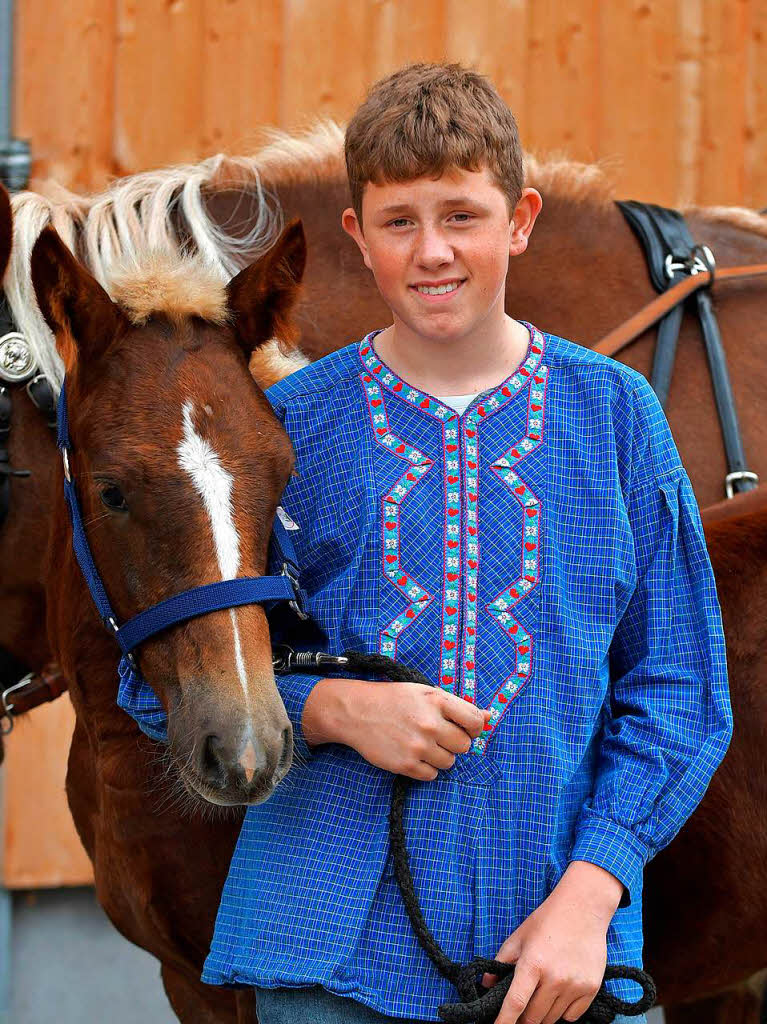 Ein Jungzchter beim Pferdemarkt am Samstag.