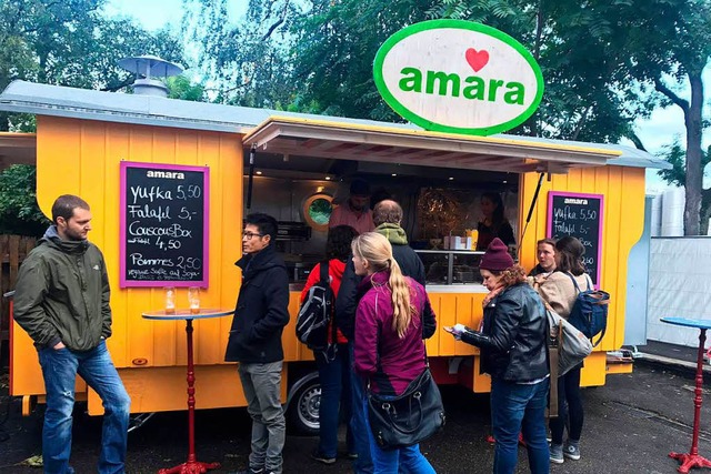 Der Amara-Foodtruck im Einsatz.  | Foto: Amara