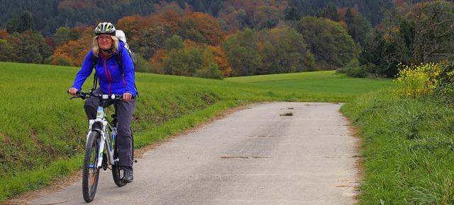 Einkaufen auf zwei Rdern: BZ-Mitarbei...pp &#8222;Radbonus&#8220; ausprobiert.  | Foto: Gabriele Poppen