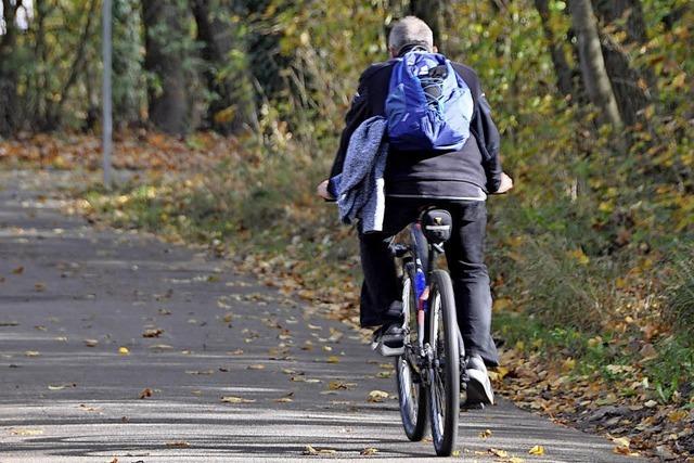 Seile ber den Radweg gespannt