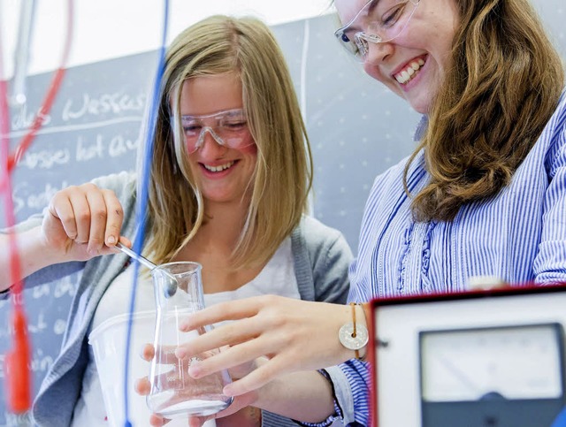 Forschen im Labor: Zwei Birklehof-Sch...Naturwissenschaft und Technik (MINT).   | Foto: Schule