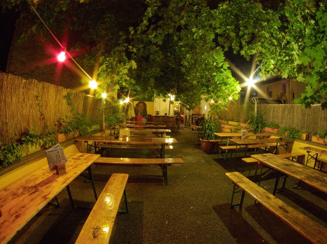 Blick in den Biergarten des Hanf-Restaurants Hemperium in Ulm  | Foto: Hemperium