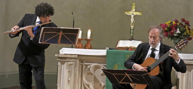 Das Duo Mendieta-Orlandini in der Evangelischen Kirche Kndringen  | Foto: Georg Vo