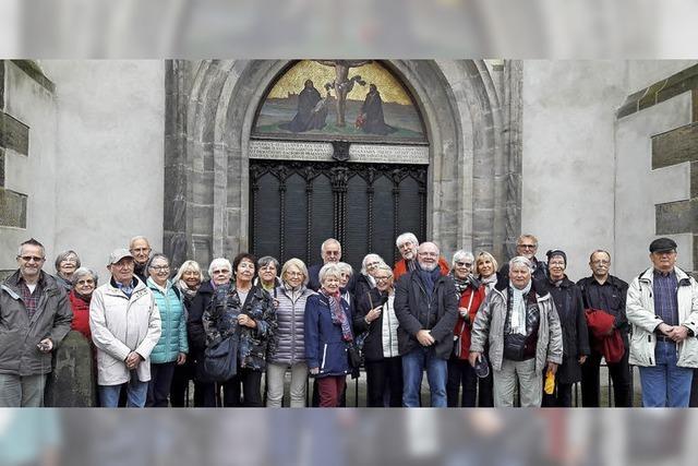 Vor der Schlosskirche in Wittenberg