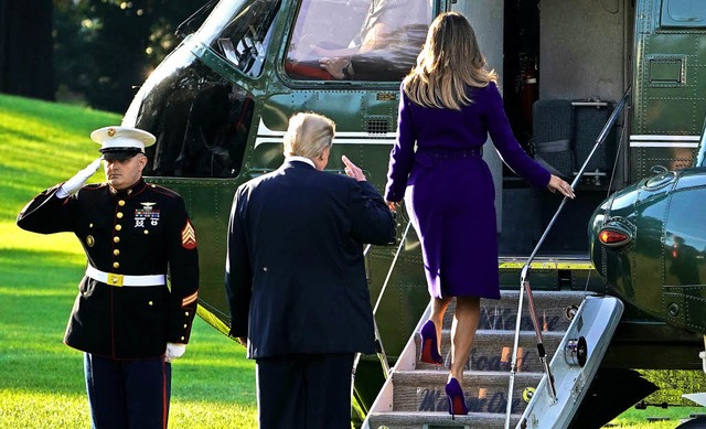 Das Ehepaar Trump macht sich  auf den Weg nach Asien.   | Foto: afp