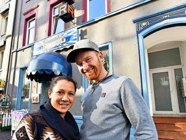 Myriam Mller und Wanja Semlitsch vor ihrer Freestyle-Bar  | Foto: Michael Bamberger