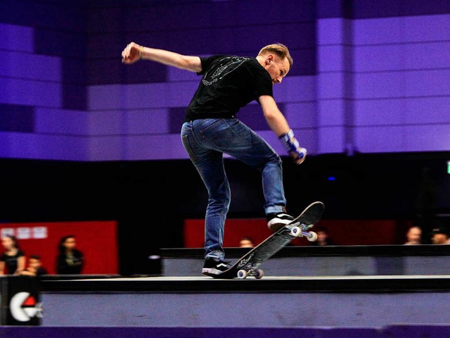 Julius Dittmann beim Training auf dem Skateboard  | Foto: Patrik Mller