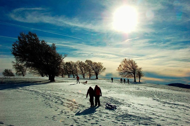 Spaziergang im Schnee auf dem Schauinsland.  | Foto: Markus Donner