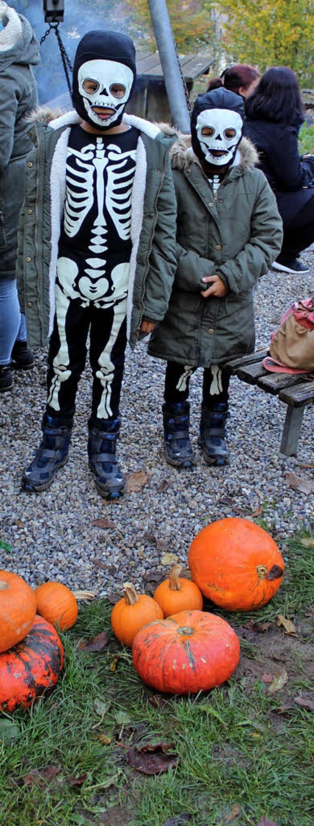 Viele der  kleinen Besucher kamen scha...inder-Halloween in den Schwarzwaldzoo.  | Foto:  Karin Heiss