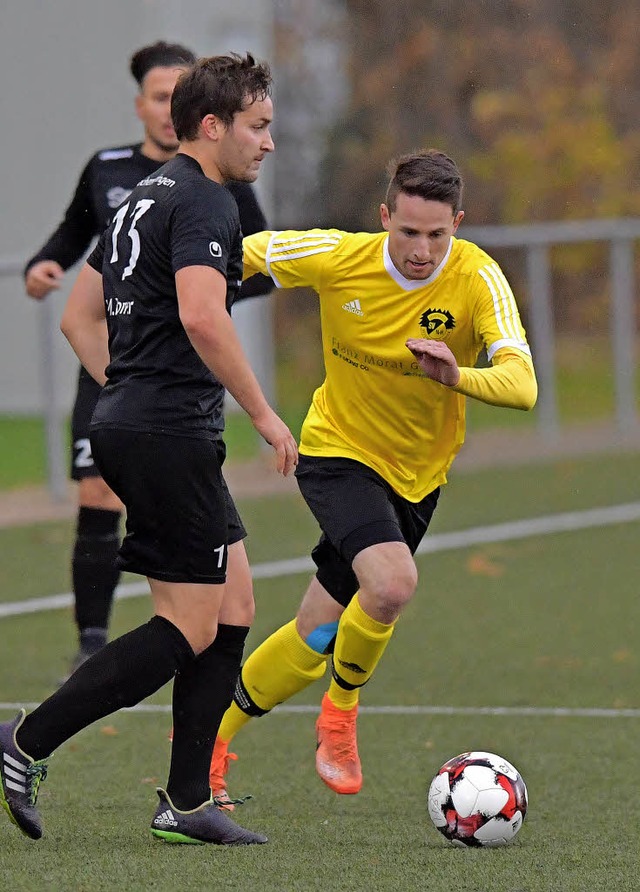 Antrittsschnell: Fabian Gamp (rechts) vom SV Hlzlebruck  | Foto: scheu