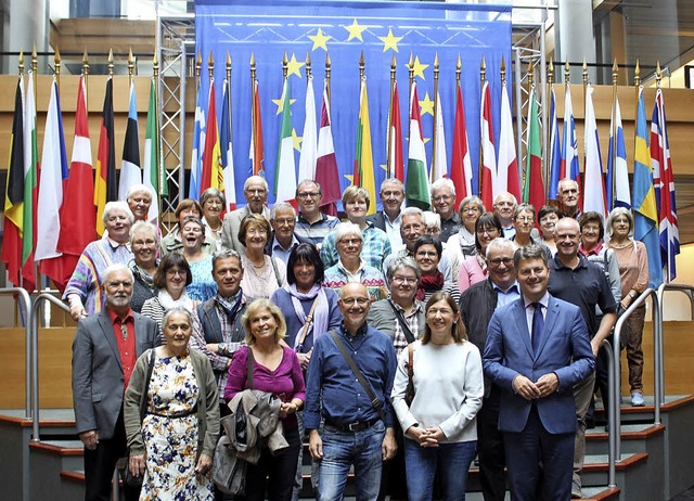 Die Besuchergruppe aus dem Landkreis E...en Andreas Schwab (vorne ganz rechts).  | Foto: Landratsamt