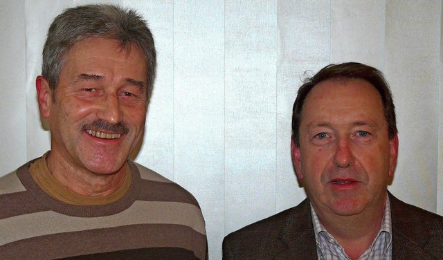 Vorsitzender Josef Eble (links) und se...ung der Vereinsgemeinschaft aufgeben.   | Foto: Reiner Beschorner