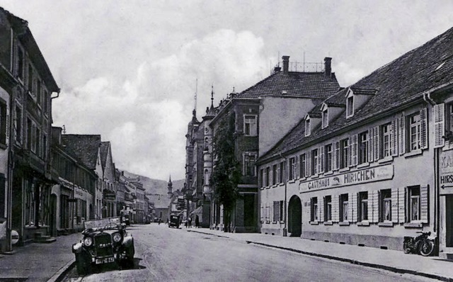 Damals waren weder Parkschein noch Amp... Strae, Hhe &#8222;Hirschen&#8220;.   | Foto: Archiv f. cker