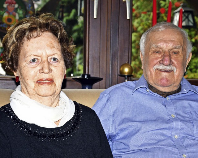 Bertold und Lieselotte Mller feiern <...nt> das Fest der diamantenen Hochzeit.  | Foto: Georg Diehl