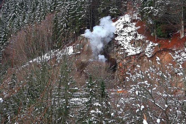 Sprengung: Wenn am Feldbergpass die Felsbrocken fliegen