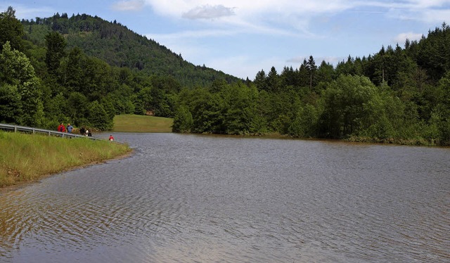 Im Juni 2013 war das  Rckhaltebecken ...  herrschte &#8222;Land unter&#8220;.   | Foto:  hab