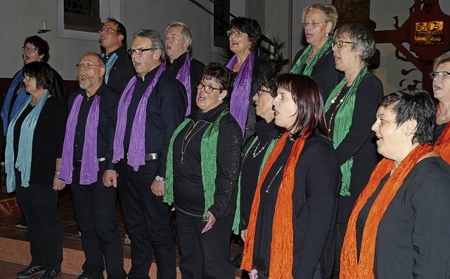 Die Gospel Singers Rheinhausen begeist...zertabenden in Kappel und Oberhausen.   | Foto: Christel Hlter-Hassler