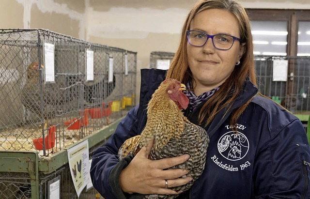 Jeannine Schneider ist von der Qualitt ihrer Hhner berzeugt.   | Foto: Horatio Gollin