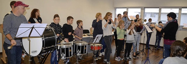 Endingen. Die Jungmusiker beim gemeinsamen Abschlussstck.  | Foto: Roland Vitt