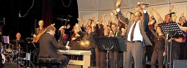 Mitreiende Band, temperamentvolle Arrangements und ein Snger der Extraklasse.  | Foto: Barbara Puppe