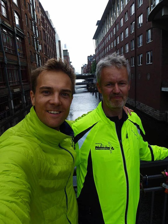 Selfie mit dem Stadtfhrer Gsta Dreise (rechts)  | Foto: Engel