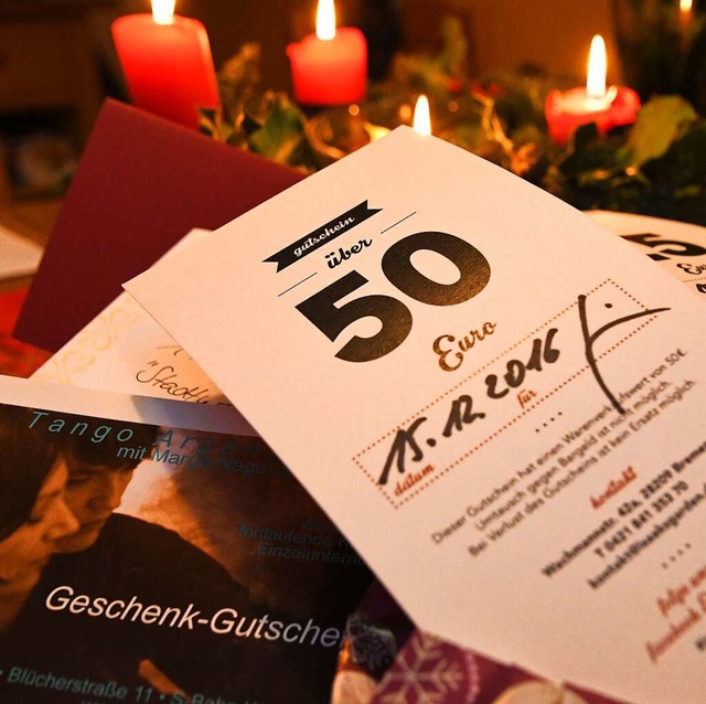 In Deutschland ist ein  Geschenk-Gutsc...echnet ab Ende des Ausstellungsjahres.  | Foto: dpa