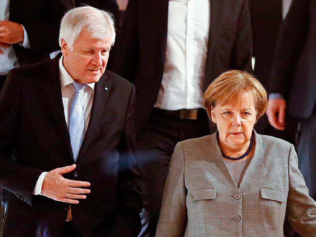 Horst Seehofer, CSU und Angela Merkel, CDU