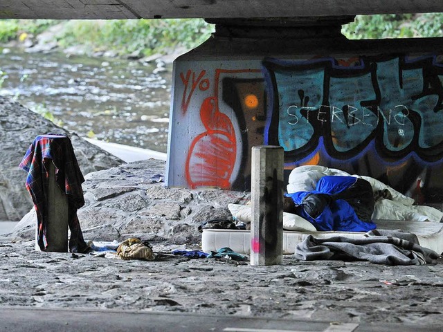 Einige Obdachlose bernachten an der Dreisam (Symbolfoto).  | Foto: Michael Bamberger