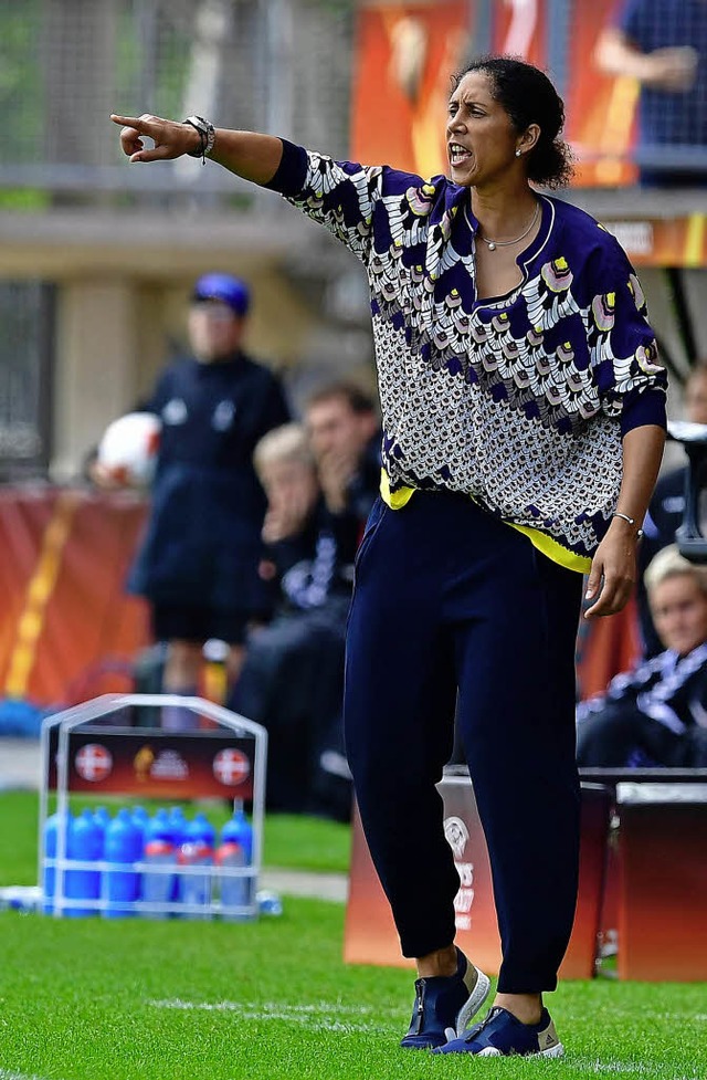 Steffi Jones bei der EM 2017 in Rotterdam  | Foto: AFP