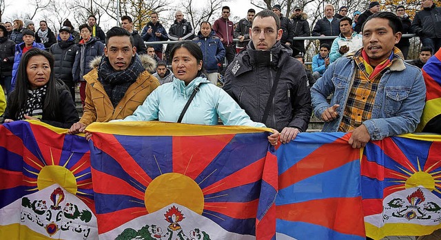 In China unerwnscht: Pro-Tibet-Aktivisten.   | Foto:  DPA