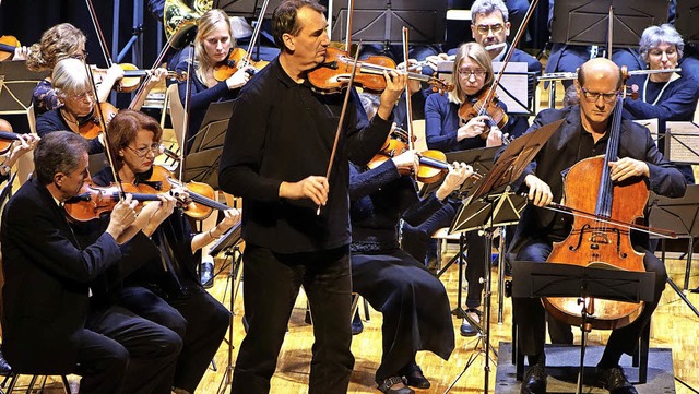 Das Oberrheinische Sinfonieorchester L...ation des  Doppelkonzerts von Brahms.   | Foto: Roswitha Frey