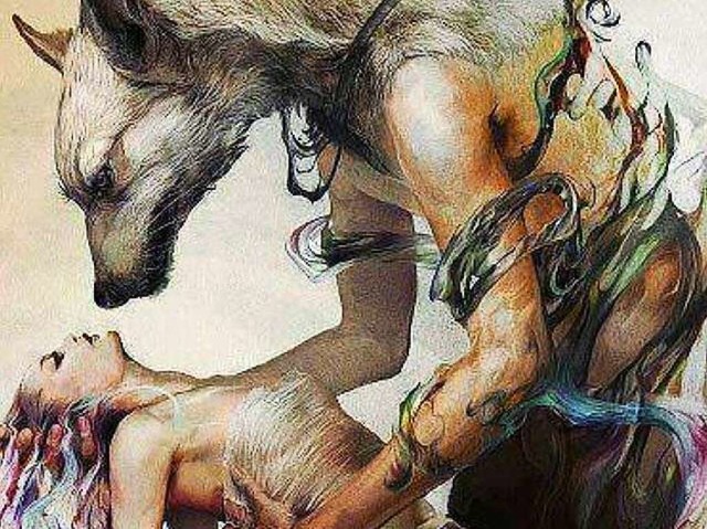 Eine Werwolf-Illustration von K.s Face...anischen Rockband L&#8217;arc en Ciel.  | Foto: Screenshot BZ