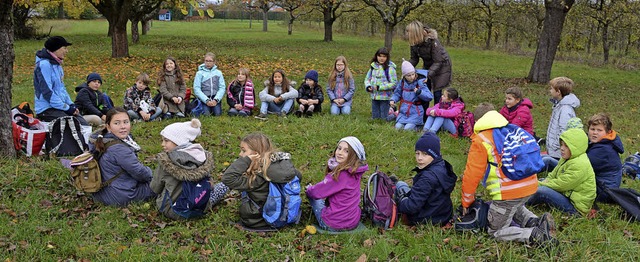 Viertklssler  der Grundschule Eimeldi...), das in Eimeldingen Station machte.   | Foto: Privat