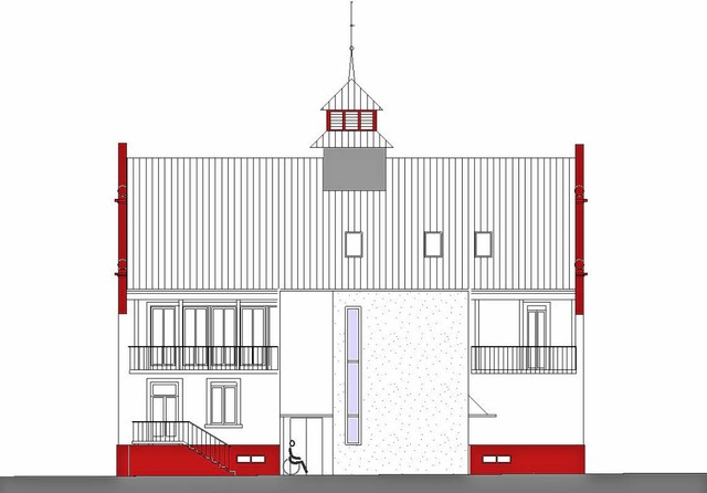 So soll das 120 Jahre alte Rathaus von...von der Hofseite aus einmal aussehen.   | Foto: Plan: Architekturbro Schlager