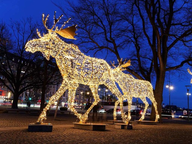 Eine der wenigen Extravaganzen: Elchherde als Weihnachtsschmuck  | Foto: Hans Christiansson  (stock.adobe.com)