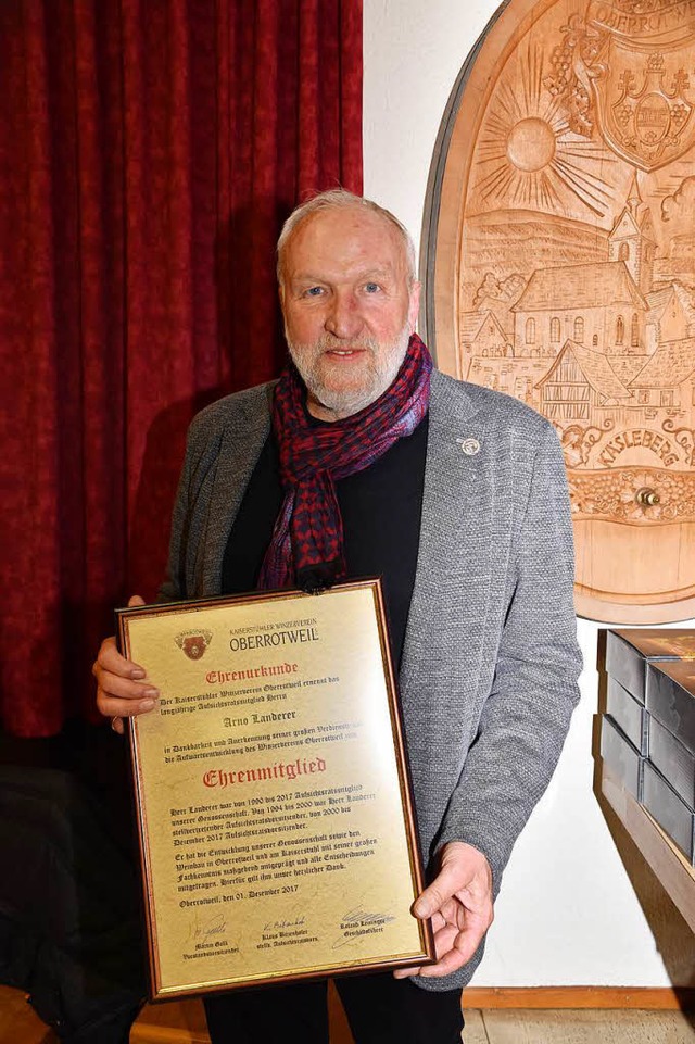 Arno Landerer, der scheidende Aufsicht...rennadel des Genossenschaftsverbandes.  | Foto: Thomas Rhenisch