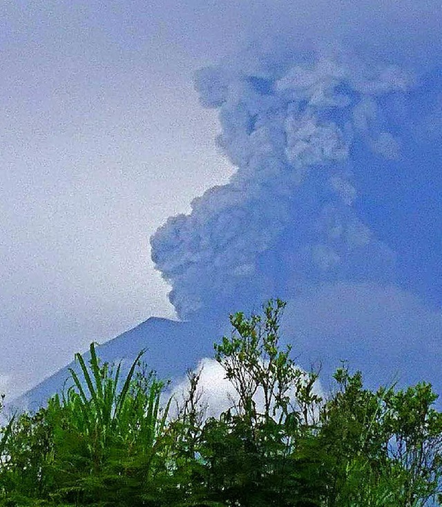 Der zweieinhalbwchige Indonesien-Urla...Flugverkehr vorbergehend  lahm legte.  | Foto: Privat