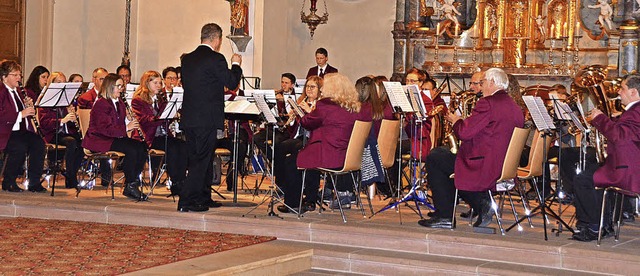 Der Musikverein Oberhausen spielte unt...alisch anspruchsvolles Kirchenkonzert.  | Foto: Jrg Schimanski